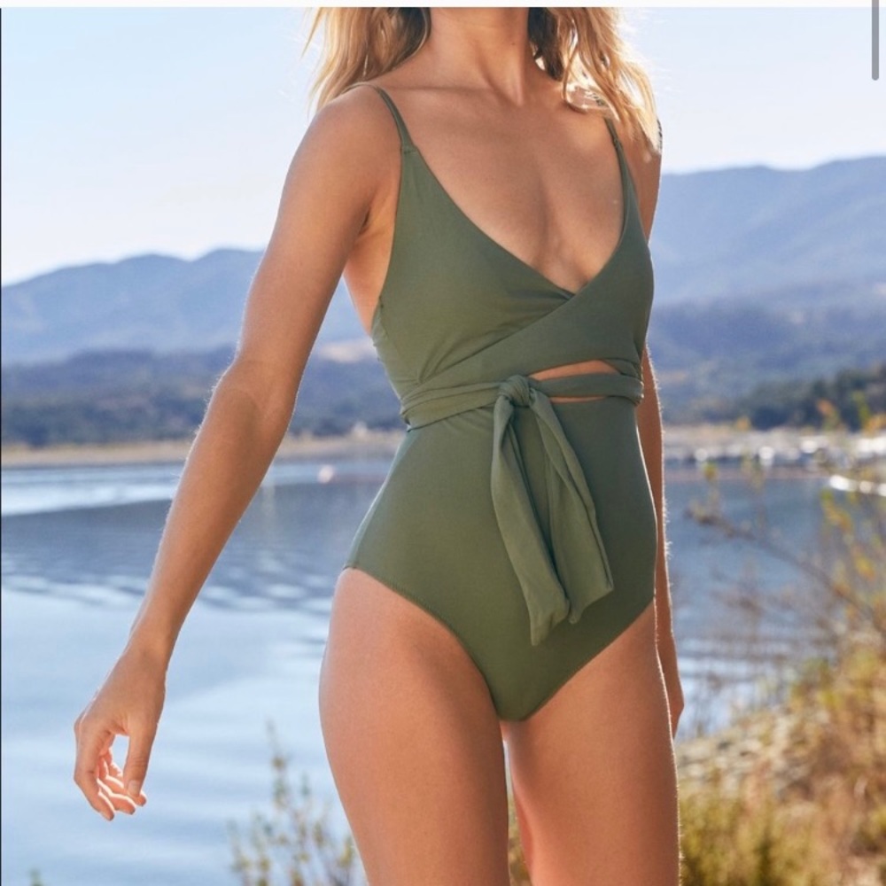 Aerie Wrap One Piece Swim Suit